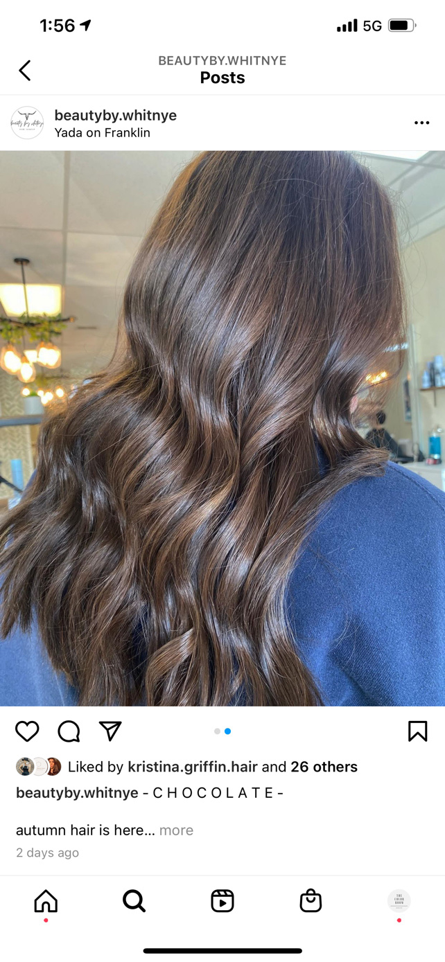 Southern Glam Salon - This chocolate plum color is everything! And can we  take a moment to admire that shine her hair has. Color by Kristen Ledwik